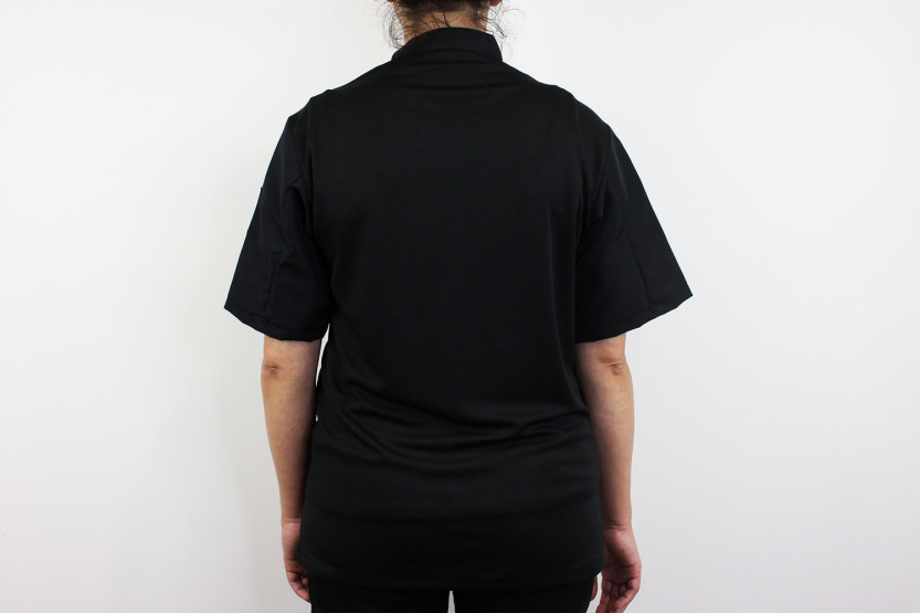 Egochef Ottavio Air Plus svart 100% mikrofiber kortärmad unisex köksjacka