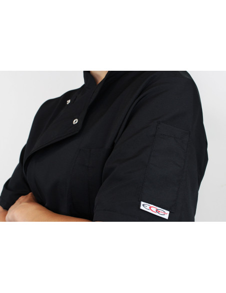 Egochef Ottavio Air Plus svart 100% mikrofiber kortärmad unisex köksjacka