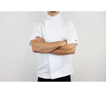 Egochef Ottavio Air Plus vit kortärmad unisex köksjacka i 100% mikrofiber 2