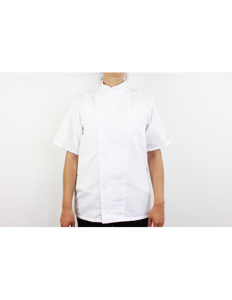 Egochef Ottavio Air Plus vit kortärmad unisex köksjacka i 100% mikrofiber