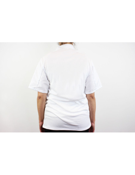Egochef Ottavio Air Plus vit kortärmad unisex köksjacka i 100% mikrofiber