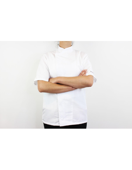 Egochef Ottavio Air Plus branco 100% microfibra casaco de cozinha unissexo de manga curta