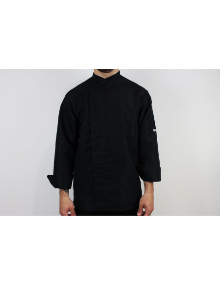 Egochef Ottavio Air Plus svart 100% mikrofiber långärmad unisex köksjacka