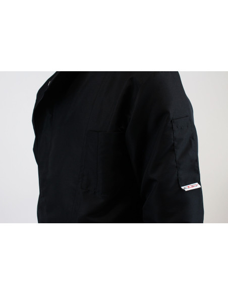 Egochef Ottavio Air Plus svart langermet unisex kjøkkenjakke i 100 % mikrofiber