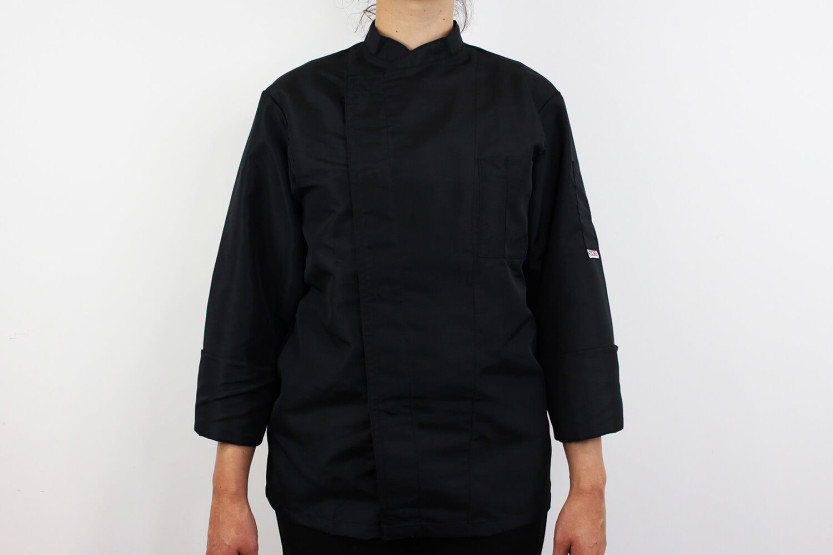 Egochef Ottavio Air Plus svart 100% mikrofiber långärmad unisex köksjacka