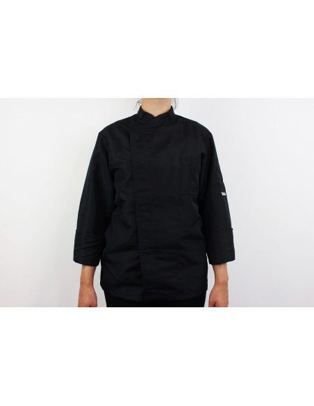 Egochef Ottavio Air Plus svart 100% mikrofiber långärmad unisex köksjacka
