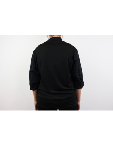 Egochef Ottavio Air Plus svart 100% mikrofiber långärmad unisex köksjacka