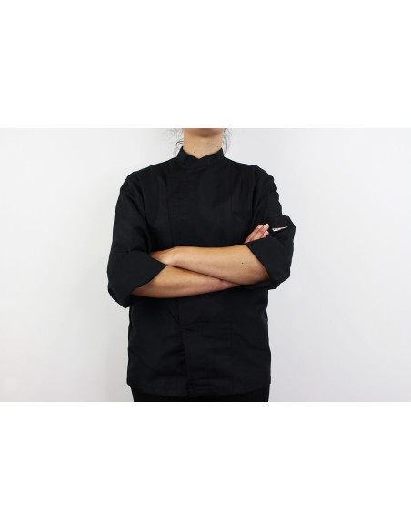Egochef Ottavio Air Plus svart 100% mikrofiber långärmad unisex köksjacka