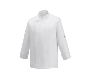Egochef Ottavio Air Plus bianco, 100% microfibra, giacca da cucina unisex a maniche lunghe