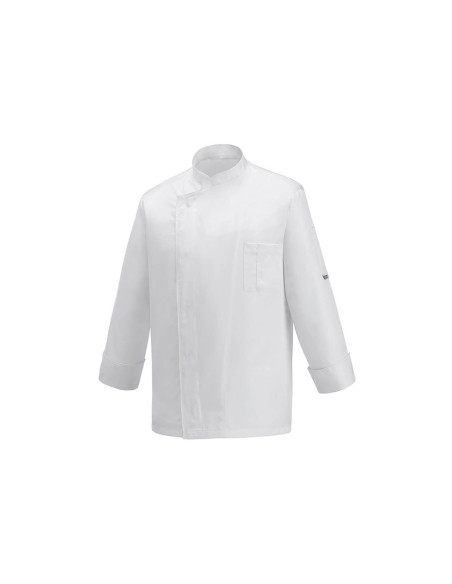 Egochef Ottavio Air Plus hvit langermet unisex kjøkkenjakke i 100 % mikrofiber