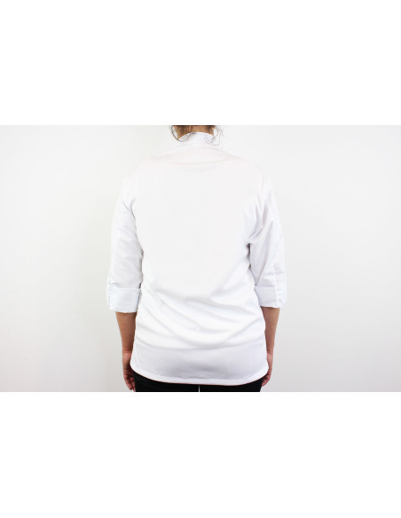 Egochef Ottavio Air Plus valkoinen 100% mikrokuitua pitkähihainen unisex-keittiötakki