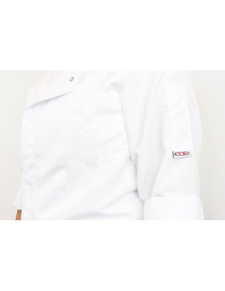 Egochef Ottavio Air Plus valkoinen 100% mikrokuitua pitkähihainen unisex-keittiötakki