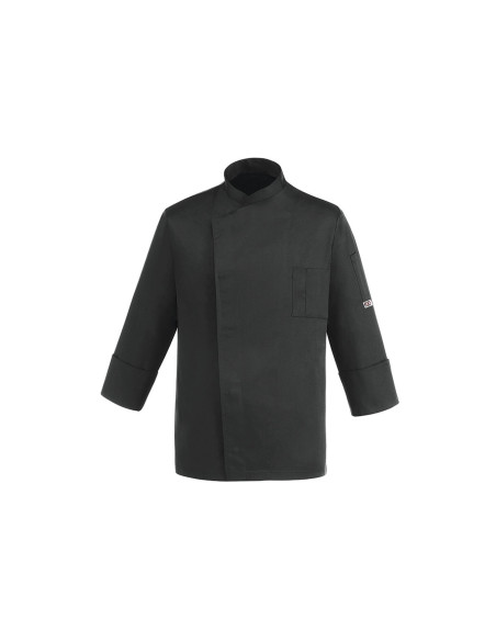 Egochef Cheap Air Plus svart langermet unisex kjøkkenjakke i polyester og bomull