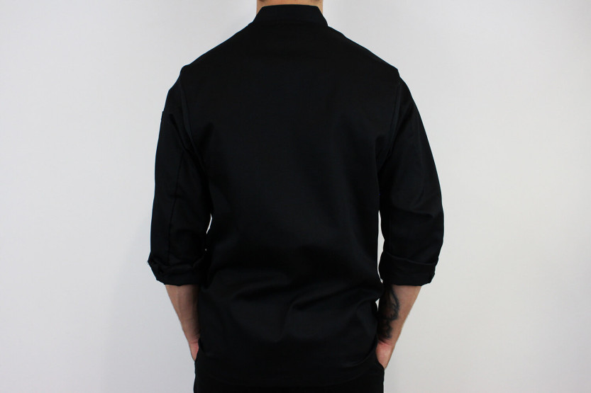 Egochef Cheap Air Plus svart långärmad unisex köksjacka i polyester och bomull