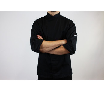 Egochef Cheap Air Plus svart langermet unisex kjøkkenjakke i polyester og bomull 2
