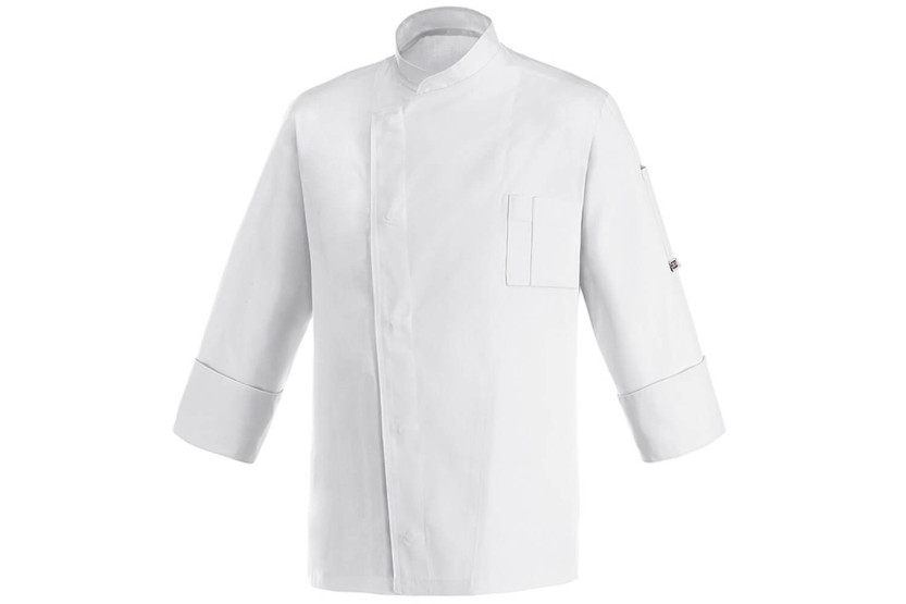 Egochef Cheap Air Plus casaco de cozinha unissexo de manga comprida, branco, em poliéster e algodão