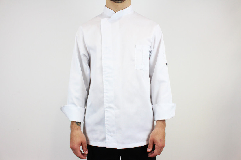Egochef Cheap Air Plus giacca da cucina unisex a maniche lunghe in poliestere e cotone, bianca