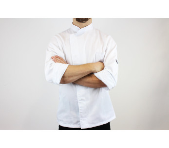 Egochef Cheap Air Plus hvit langermet unisex kjøkkenjakke i polyester og bomull 2