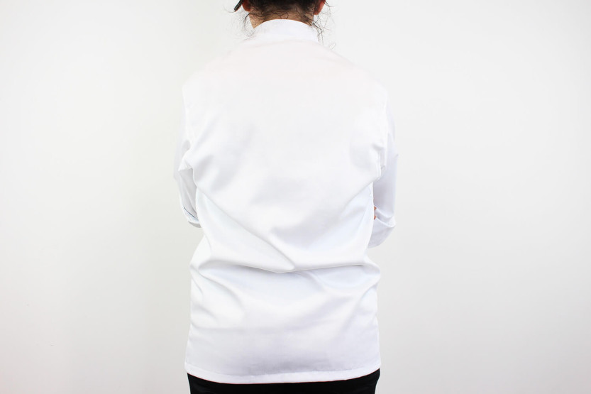 Egochef Air Plus Baratas chaqueta de cocina unisex de manga larga de poliéster y algodón blanco