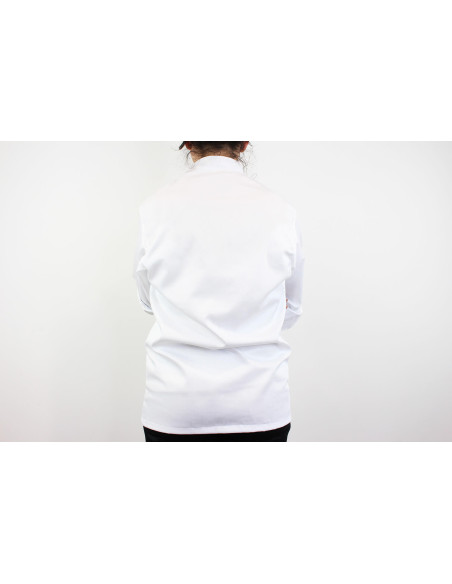 Egochef Air Plus Baratas chaqueta de cocina unisex de manga larga de poliéster y algodón blanco