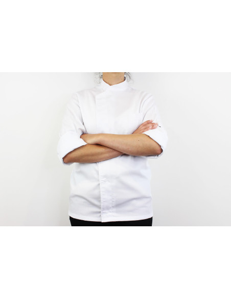 Egochef Cheap Air Plus vit långärmad unisex köksjacka i polyester och bomull