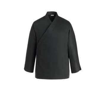 Egochef Sushi kimono negro de poliéster y algodón de manga larga chaqueta de cocina unisex
