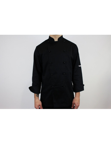 Egochef Safety giacca da cucina unisex a maniche lunghe in poliestere e cotone di colore nero