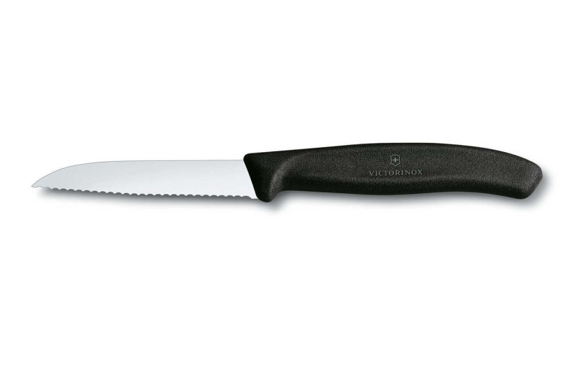 Cuchillo de pelar Victorinox SwissClassic negra 8cm hoja dentada plegable