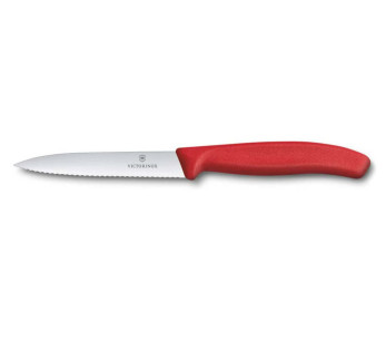 Victorinox SwissClassic skalkniv röd 10 cm tandat blad
