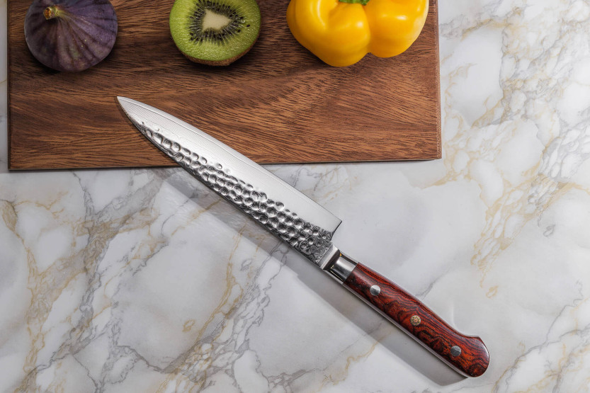 Universalmesser Fukito Rosewood Damast 67 Schichten 15cm Rosenholzgriff