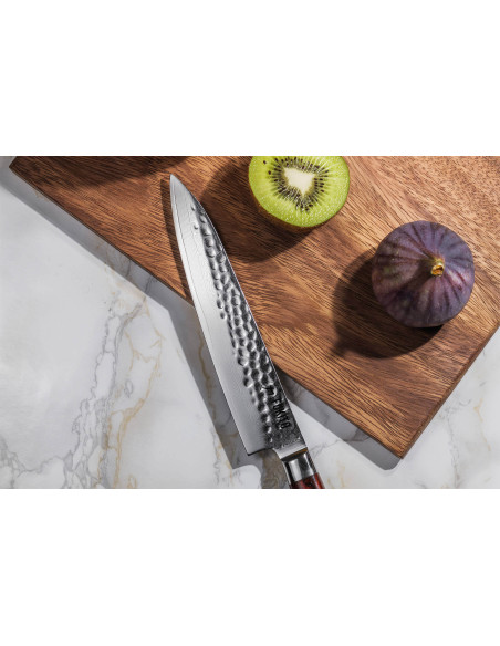 Fukito Rosewood Damaskus Universalkniv 67 lag 15 cm håndtag i palisander