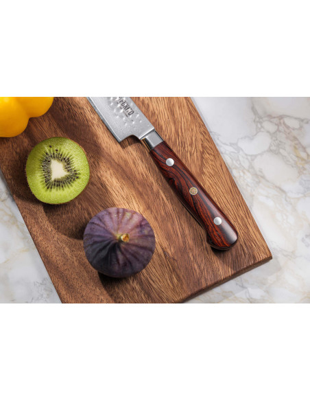 Fukito Rosewood Damascus Universal knife 67 layers 15cm rosewood handle