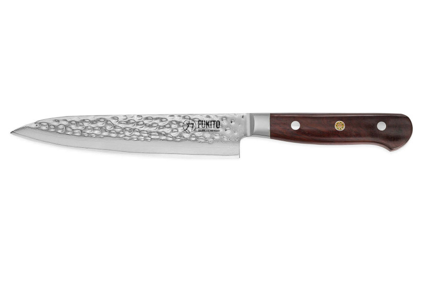 Fukito Rosewood Damascus Universal veitsi 67 kerrosta 15cm ruusupuu kahva