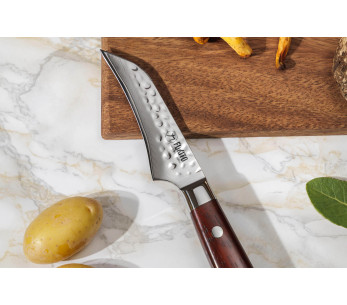 Fukito Rosewood Damascus linnun nokka veitsi 67 kerrosta 8cm ruusupuu kahva 2