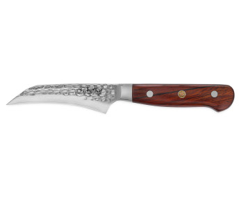 Faca de bico de pássaro Fukito Rosewood Damascus 67 camadas Cabo em pau-rosa de 8 cm