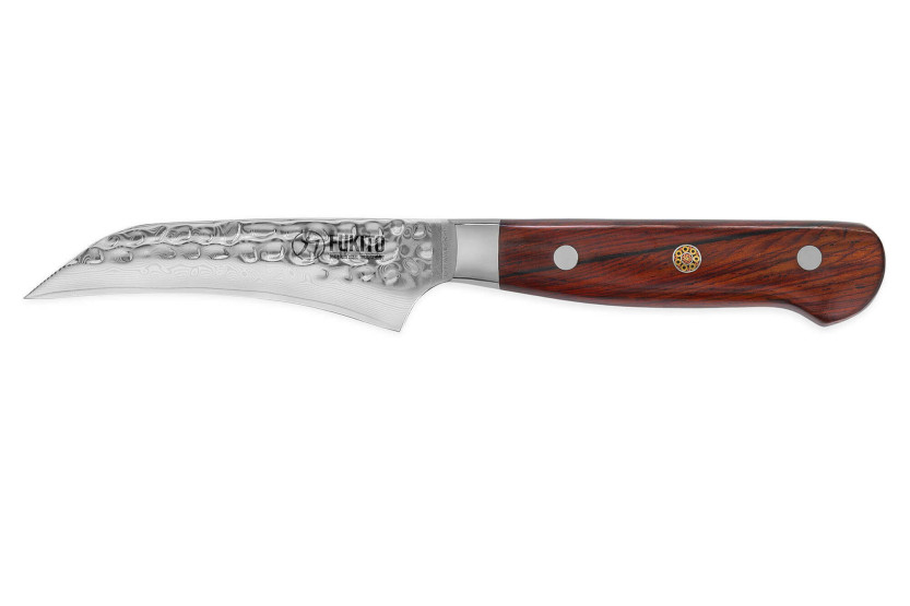 Fukito Rosewood Damascus bird's beak knife 67 layers 8cm rosewood handle