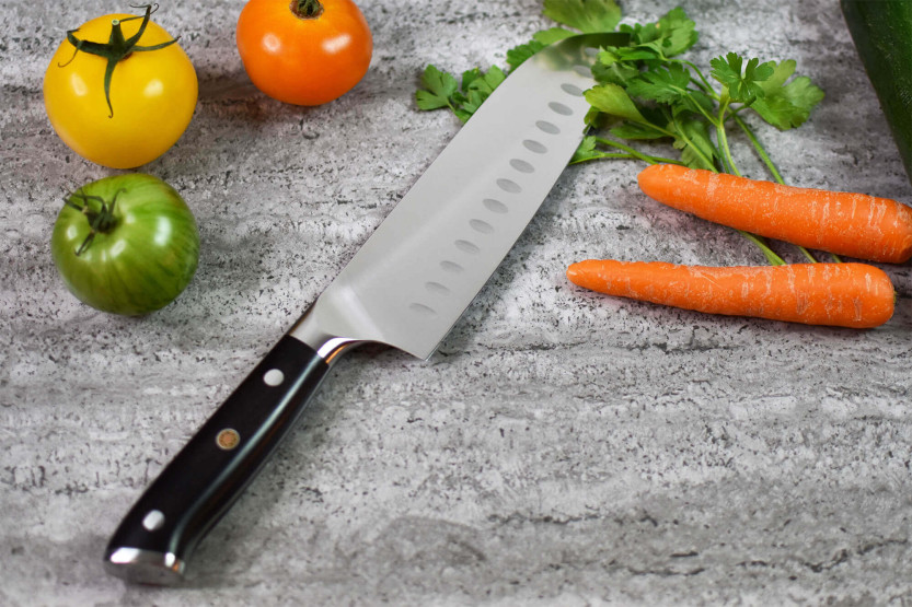 X50 Ebony Fukito santoku knife 18cm
