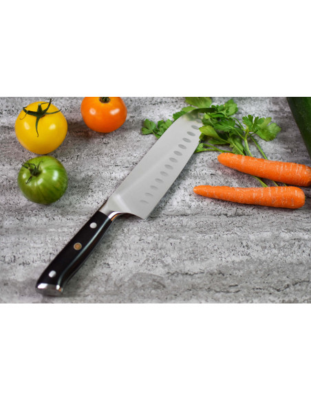 X50 faca santoku Fukito em ébano 18cm