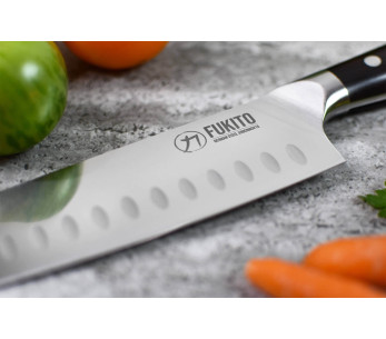 X50 Ebony Fukito Santoku veitsi 18cm 2