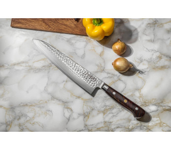 Fukito Rosewood Damaskus kockkniv 67 lager 21cm rosenträhandtag 2