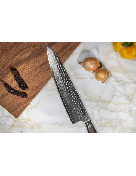 Kochmesser Fukito Rosewood Damast 67 Schichten 21cm Rosenholzgriff