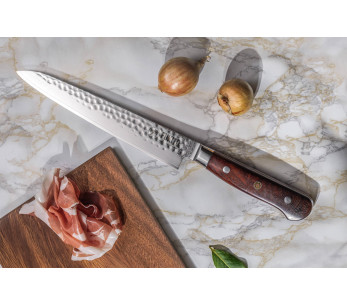 Coltello da intaglio Fukito in palissandro Damasco 67 strati 20 cm manico in palissandro 2