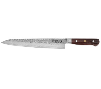 Faca de trinchar Fukito Rosewood Damascus 67 camadas 20cm cabo rosewood