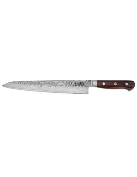 Fukito Rosewood Damascus 67 layers carving knife 20cm rosewood handle