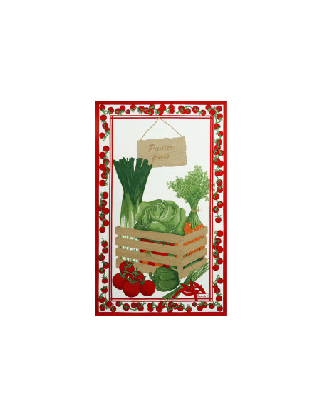 Toalha de cozinha Beauvillé Petit Marché fabricada em França 50x80cm