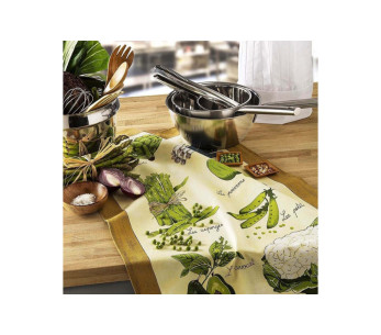 Pano de cozinha Beauvillé Legumes verdes fabricado em França 50x80cm 2