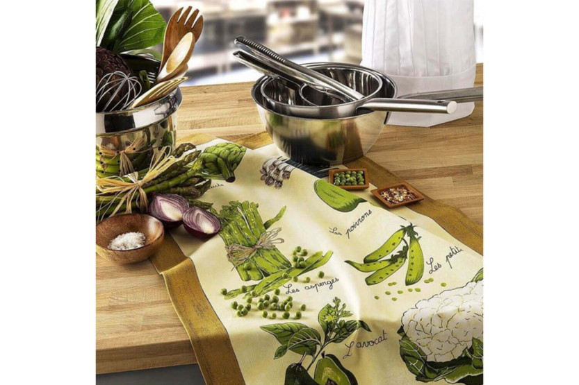 Beauvillé kitchen towel Légumes Verts made in France 50x80cm
