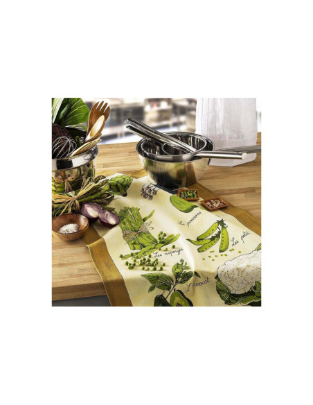 Beauvillé kitchen towel Légumes Verts made in France 50x80cm