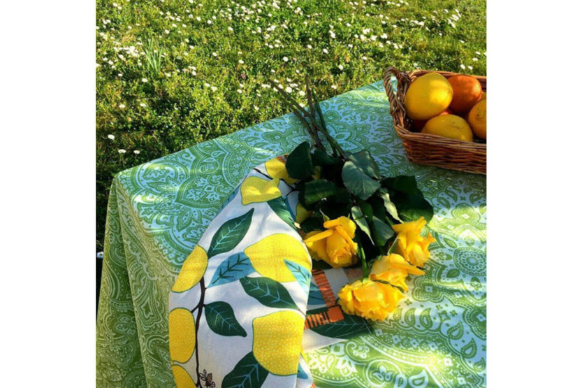 Pano de cozinha Beauvillé Lemons fabricado em França 50x80cm