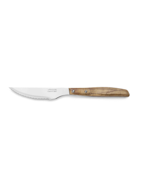 Cuchillo chuletero Arcos con mango de madera comprimida y hoja dentada de 11 cm de ancho